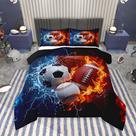 Conjunto de edredom Feelyou Boys Sports Twin Size Football Baseball