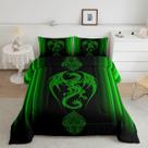 Conjunto de edredom Feelyou Green Dragon Gradient Ombre Queen Conjunto de edredom Feelyou Green Dragon Gradient Ombre Queen