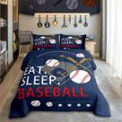 Conjunto de edredom Feelyou Kids Baseball Gaming, tamanho duplo, azul marinho