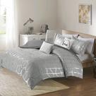 Conjunto de edredom Intelligent Design Raina ID10-1245 King Grey Conjunto de edredom Intelligent Design Raina ID10-1245 King Grey