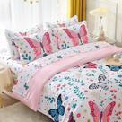 Conjunto de edredom Jameswish Girls Butterfly, tamanho completo, 7 peças