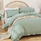 Conjunto de edredom JANZAA Queen Sage Green com 1 edredom e 2 estojos