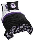 Conjunto de edredom Jay Franco Wednesday Addams completo de 7 peças