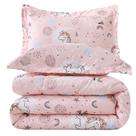 Conjunto de edredom JSD Pink Unicorn Kids Twin Size 2 peças