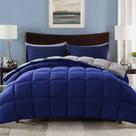 Conjunto de edredom King Decroom Lightweight acolchoado azul/cinza
