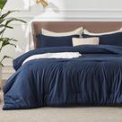 Conjunto de edredom king size Bedsure, azul marinho, 305 x 249 cm, 3 peças Conjunto de edredom king size Bedsure, azul marinho, 305 x 249 cm, 3 peças
