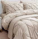 Conjunto de edredom LANE LINEN Queen de 7 peças de cama Pintuck em uma bolsa Conjunto de edredom LANE LINEN Queen de 7 peças de cama Pintuck em uma bolsa