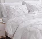 Conjunto de edredom LANE LINEN Twin Bed com lençóis e fronha branco