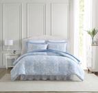 Conjunto de edredom Laura Ashley Bedford Blue 100% algodão King