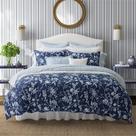 Conjunto de edredom Laura Ashley King Branch Toile Blue Cotton