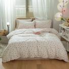 Conjunto de edredom LifeTB Vintage Floral em tamanho real com 2 fronhas