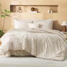 Conjunto de edredom Litanika Beige King Size com lençóis de 7 peças