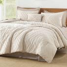 Conjunto de edredom Litanika California King Beige 3 peças