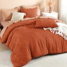Conjunto de edredom Litanika California King Burnt Orange 3 peças