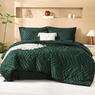 Conjunto de edredom Litanika California King com lençóis verdes, 7 peças