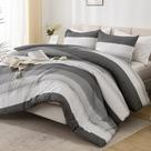 Conjunto de edredom Litanika Dark Grey Oversize Queen, 3 peças