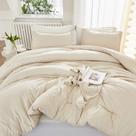 Conjunto de edredom Litanika, edredom king size bege, 3 peças