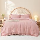 Conjunto de edredom Litanika Full Size Blush Pink Ruffle, 3 peças