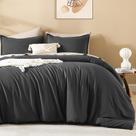 Conjunto de edredom Litanika Grey Queen Size com 2 fronhas