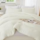 Conjunto de edredom Litanika Ivory em tamanho real com 3 peças