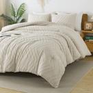 Conjunto de edredom Litanika King Size Bege com 2 fronhas