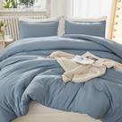 Conjunto de edredom Litanika Queen Size azul acinzentado, 3 peças