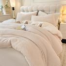 Conjunto de edredom LlanCl 3D Jacquard Design King Size Creme Branco