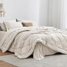 Conjunto de edredom Love's Cabin Full Off White, 7 peças