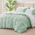 Conjunto de edredom Love's cabin Sage Green Queen com 2 fronhas