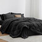 Conjunto de edredom Love's Cabin Twin Black, 5 peças, cama em uma bolsa
