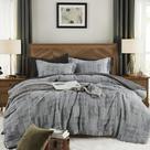 Conjunto de edredom Mairêve Charcoal Grey King Size 7 peças