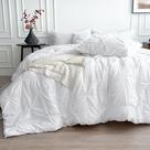 Conjunto de edredom Maple&Stone Twin com pregas comprimidas, 5 peças, branco