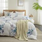 Conjunto de edredom mixinni Floral White Queen Size 3 peças
