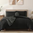 Conjunto de edredom Monbix California King Size 7 peças preto