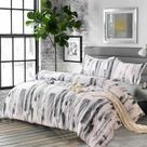 Conjunto de edredom Nanko Art Grey White Queen com 2 fronhas