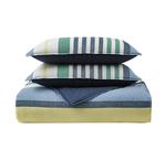 Conjunto de edredom Nautica Dover Blue Cotton Queen com capas