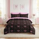 Conjunto de edredom Nesker Bow Full Size, 7 peças, cama em uma bolsa rosa