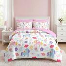 Conjunto de edredom Nesker Unicorn Twin Size com 5 peças para meninas