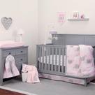 Conjunto de Edredom NoJo Dreamer Pink/Grey Elephant 8 Peças
