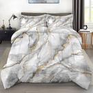 Conjunto de edredom Pamnest Queen Size Marble Black 3 peças