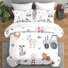 Conjunto de edredom Pamnest Twin Size Farm Animal Cow, 5 peças de roupa de cama