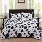 Conjunto de edredom PERFEMET Cow Print Queen Size Reversível