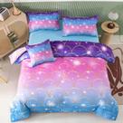 Conjunto de edredom PERFEMET Mermaid Scale, 6 unidades, tamanho duplo para meninas