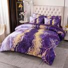 Conjunto de edredom PERFEMET Purple Watercolor Marble Queen 6 unidades