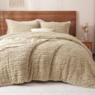 Conjunto de edredom PHF Fluffy Sherpa Fleece Queen com 2 fronhas