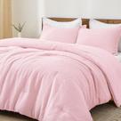 Conjunto de edredom PHF Ultra Soft Waffle Weave Queen Size rosa Conjunto de edredom PHF Ultra Soft Waffle Weave Queen Size rosa