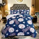 Conjunto de edredom QOOMO 3D Baseballs Twin Size com 2 fronhas