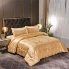 Conjunto de edredom Raytrue-X King Size Gold Silk Jacquard, 3 unidades