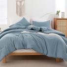 Conjunto de edredom ROSGONIA em tamanho real Dusty Blue para meninos/meninas