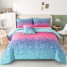 Conjunto de edredom RYNGHIPY Gradient Glitter para meninas adolescentes em tamanho real Conjunto de edredom RYNGHIPY Gradient Glitter para meninas adolescentes em tamanho real